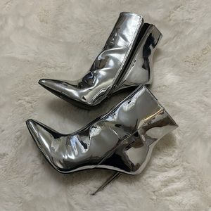 Nine West Silver booties (chrome)